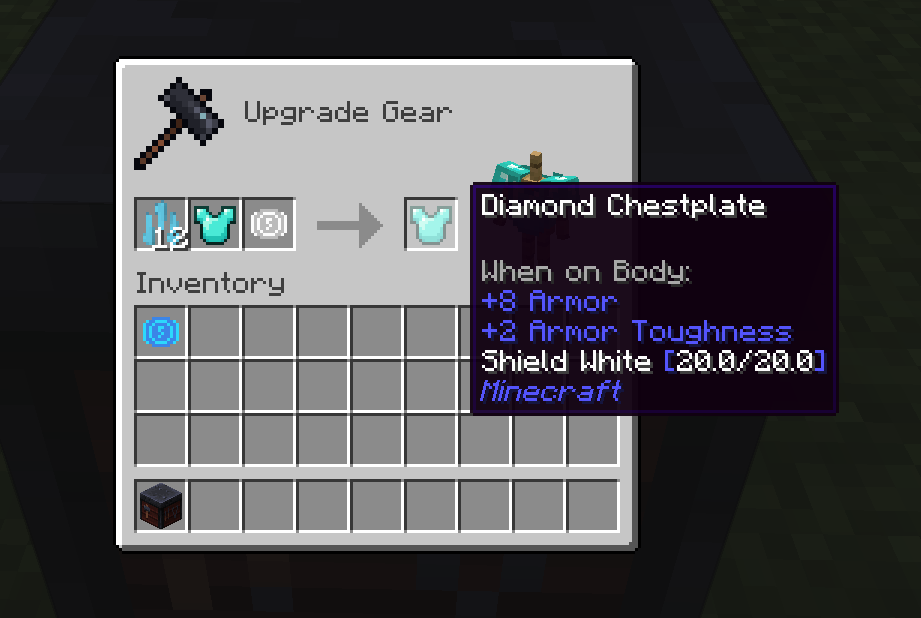 Upgrading chestplate shield
