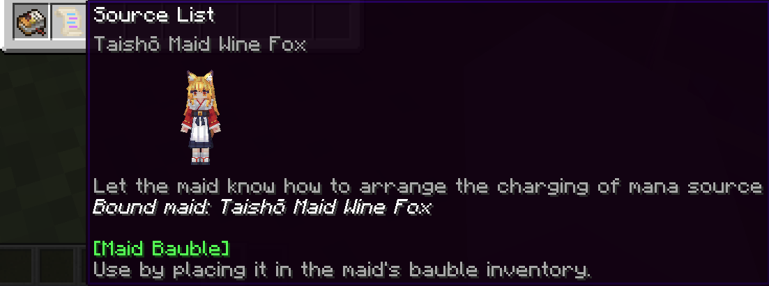 Source List bound to the maid